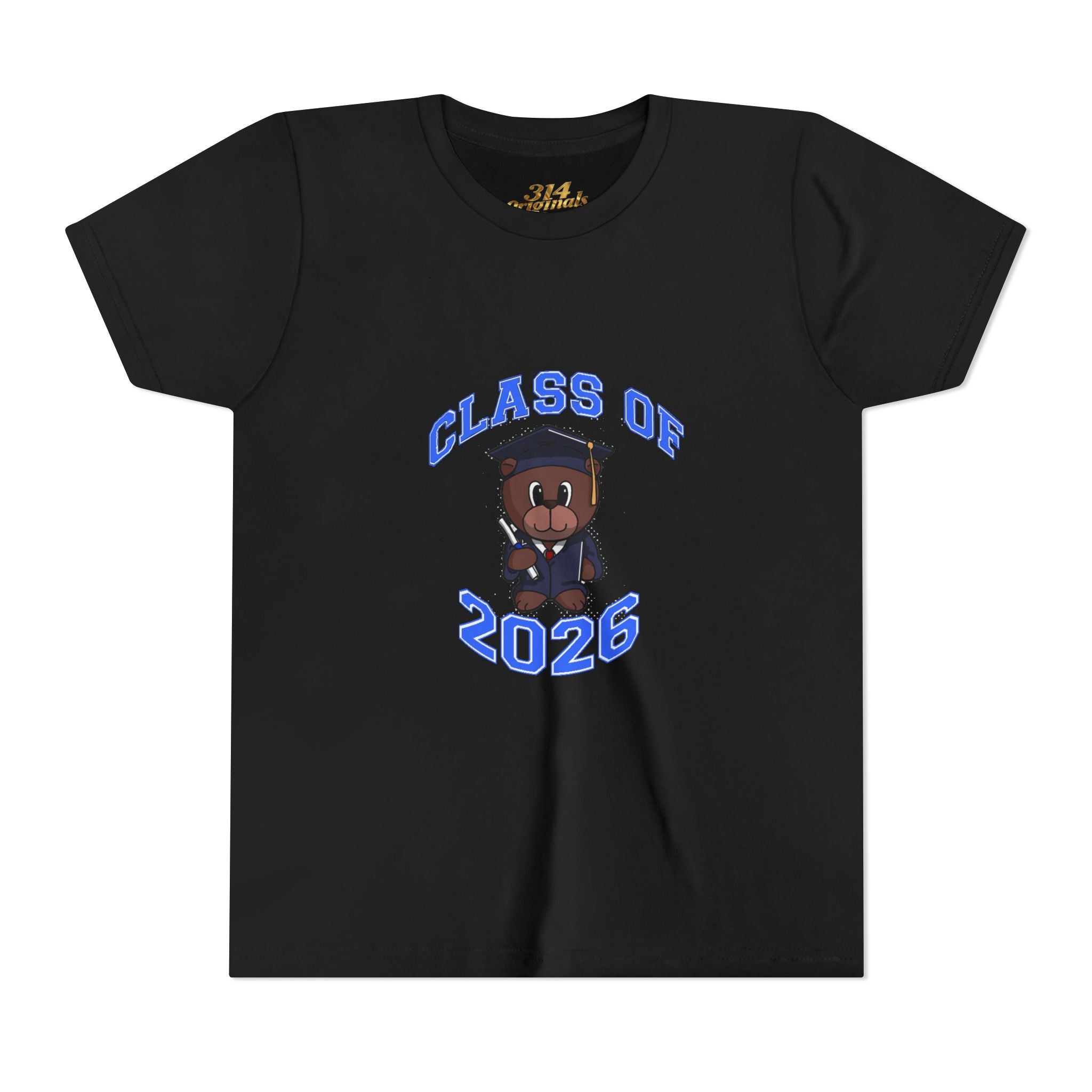 Class of 2026 Kids Graduation T‑Shirt — Cute Graduate Bear Youth Tee