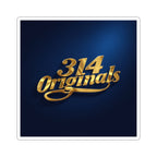 Gold Script 314 Originals Kiss-Cut Sticker — Retro Luxe Logo Sticker for Laptops & Gear