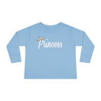 "Princess" Script Top with Gold Crown-Toddler Long Sleeve Tee Printify Kids clothes  314 Originals