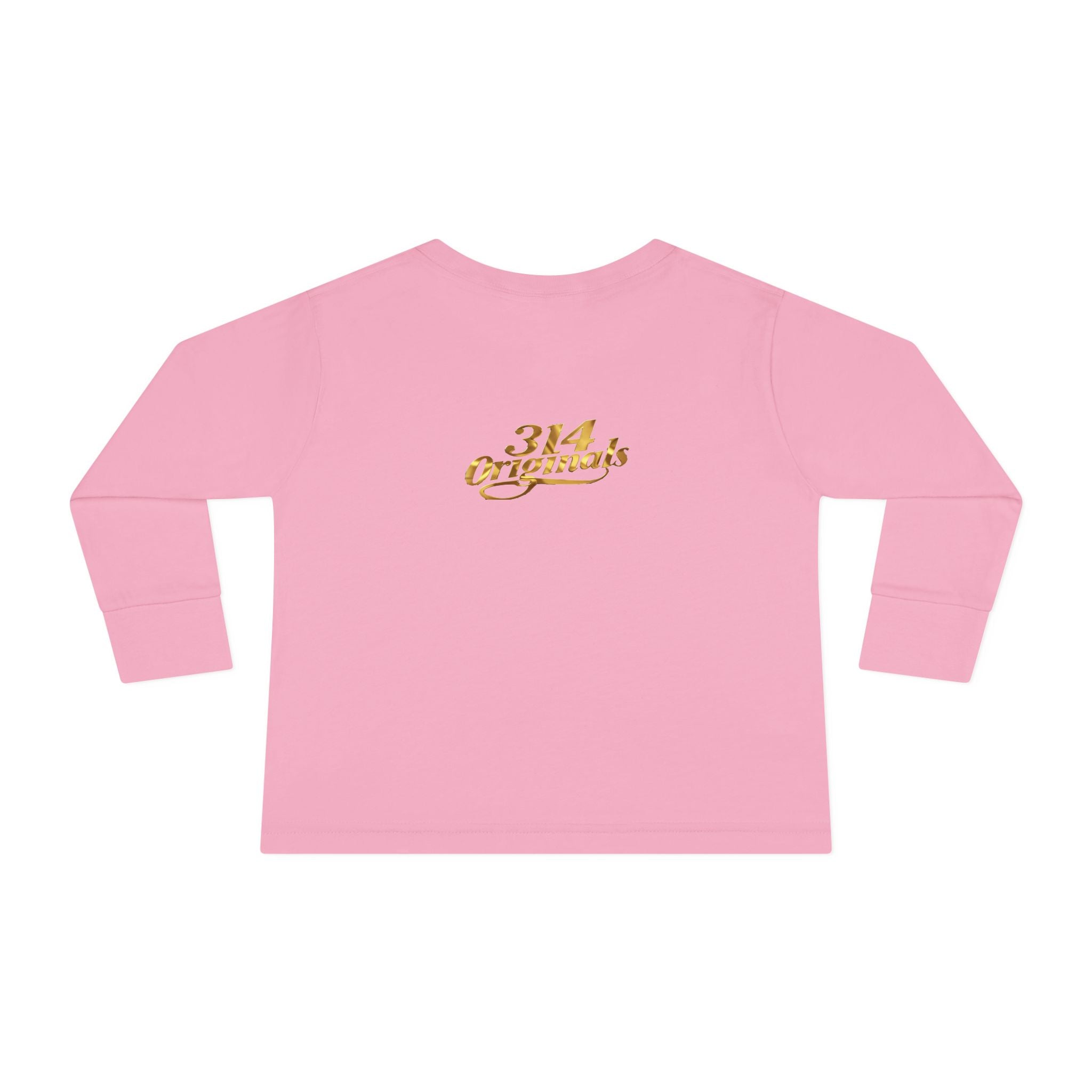 "Princess" Script Top with Gold Crown-Toddler Long Sleeve Tee Printify Kids clothes  314 Originals