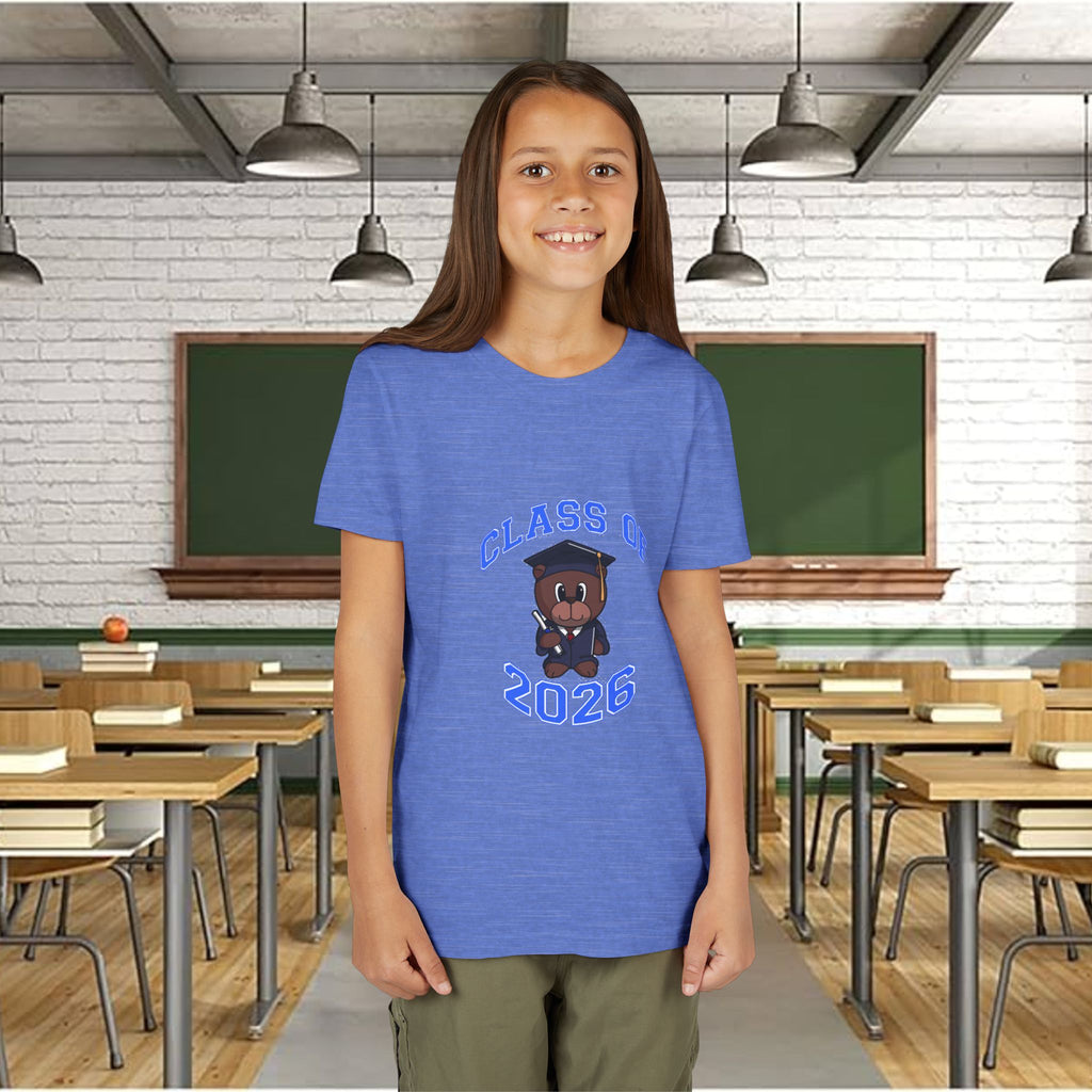 Class of 2026 Kids Graduation T‑Shirt — Cute Graduate Bear Youth Tee