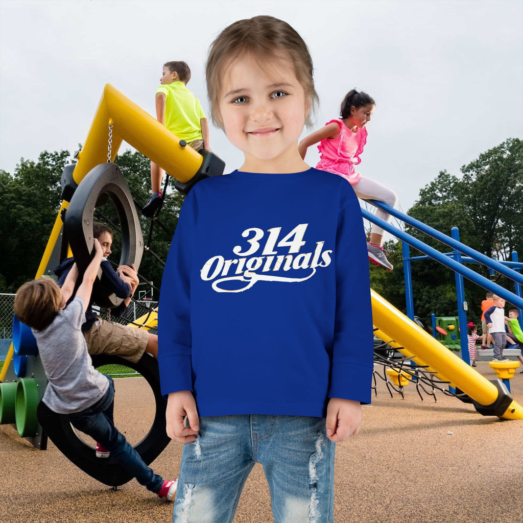 Toddler Long Sleeve Tee — "314 Originals" Retro Script Kids Shirt - 314 Originals