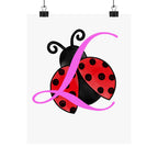 Ladybug Initial “L” Matte Poster — Cute Nursery Wall Art for Girls Printify Poster  314 Originals