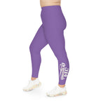 Light Purple Plus Size Leggings — Subtle Side Script Graphic, Comfortable Everyday Activewear - 314 Originals