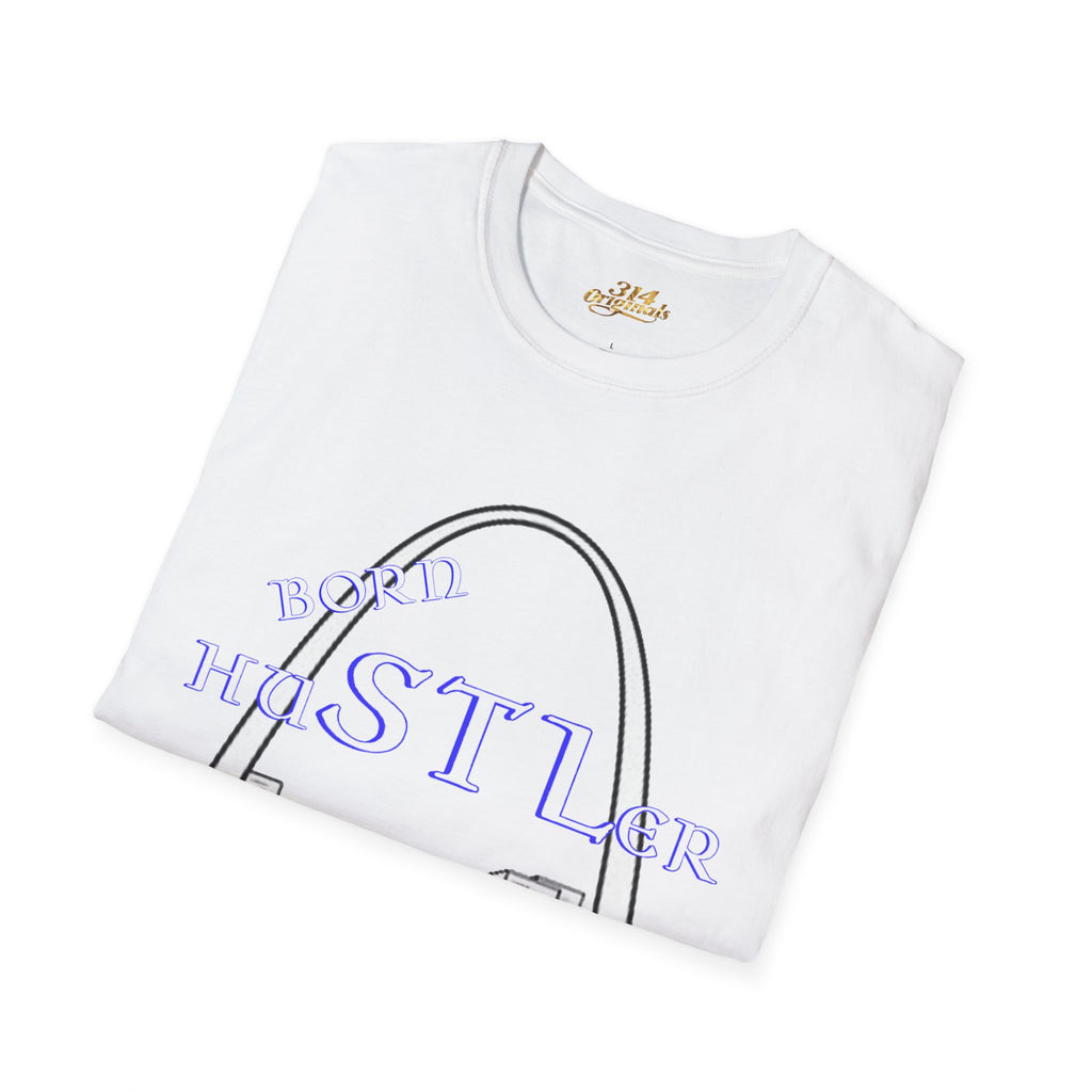 St. Louis Arch Skyline Tee — Born Hustler Front, 314 Originals Back - 314 Originals