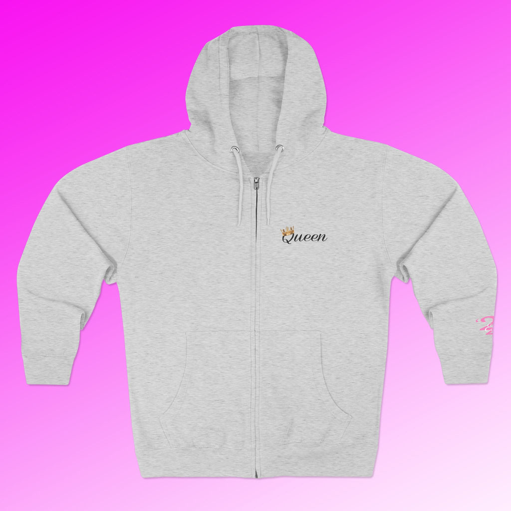 'Queen' Chest Logo Zip Hoodie — Women's Urban Streetwear - 314 Originals
