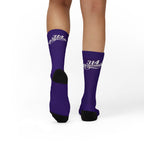 Purple Sublimation Socks with '314 Originals' Script — Athletic Crew Socks - 314 Originals