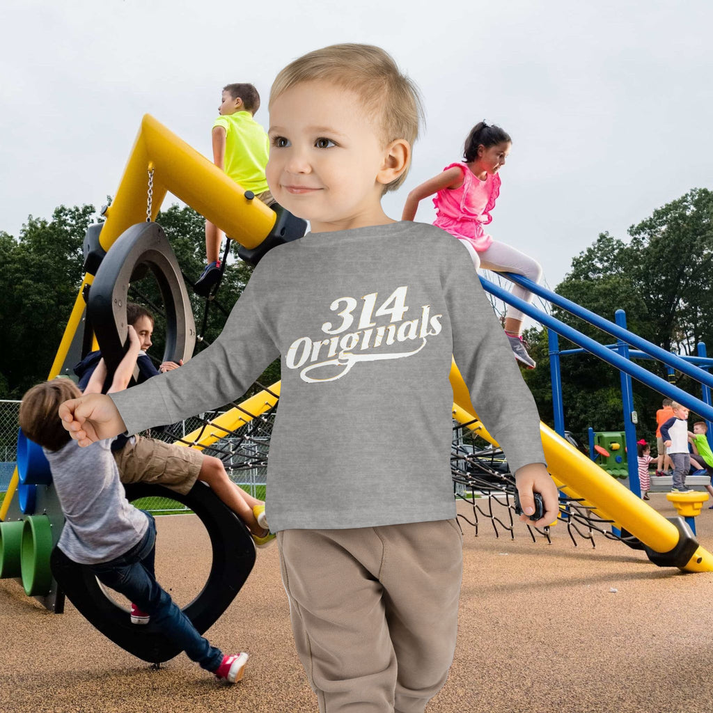 Toddler Long Sleeve Tee — "314 Originals" Retro Script Kids Shirt - 314 Originals