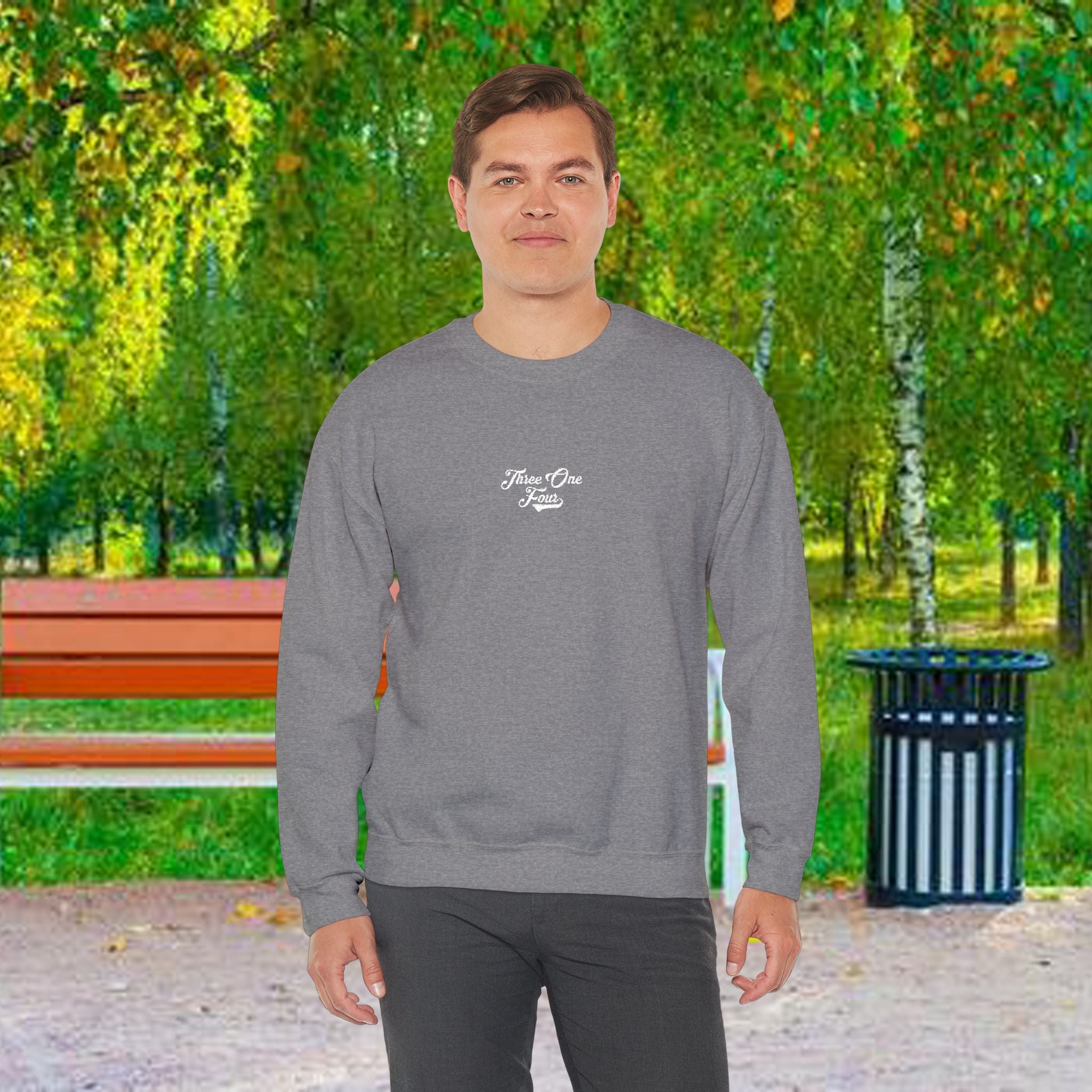 Three One Four Crewneck Sweatshirt — Minimal Script Chest Logo - 314 Originals