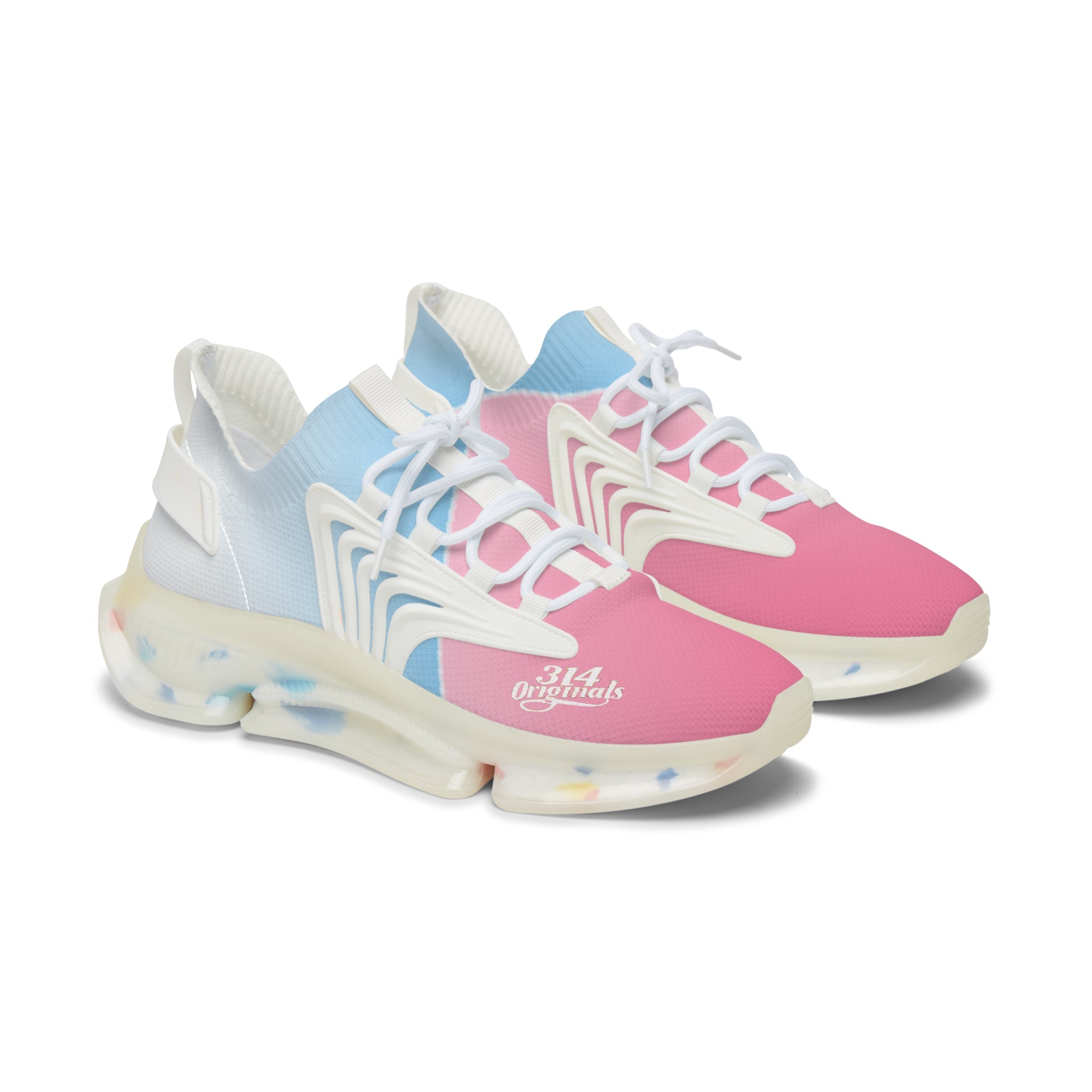 Women's Mesh Sneakers — Pastel Pink & Blue Lightweight Athletic Shoes - 314 Originals