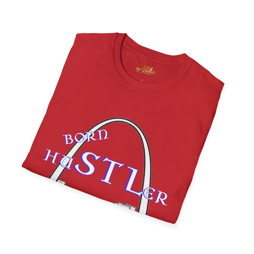 St. Louis Arch Skyline Tee — Born Hustler Front, 314 Originals Back - 314 Originals
