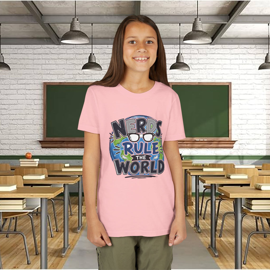 "Nerds Rule the World" Graphic Youth Girls Tee Shirt