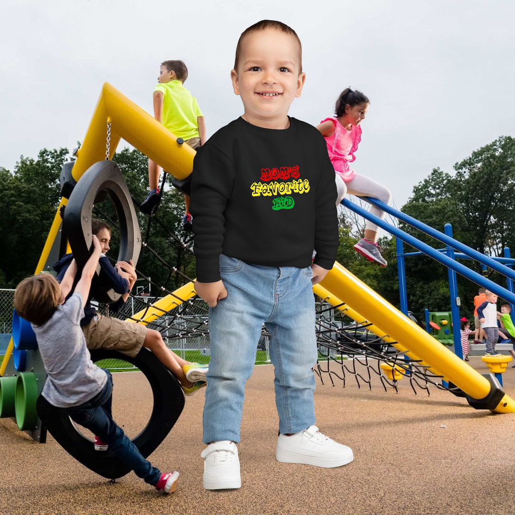 Mom's Favorite Kid Toddler Sweatshirt — Colorful Retro Rasta Kids Pullover