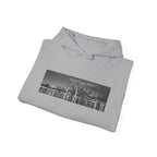 City Skyline Hoodie — Black & White Waterfront Panorama Pullover Printify Hoodie  314 Originals