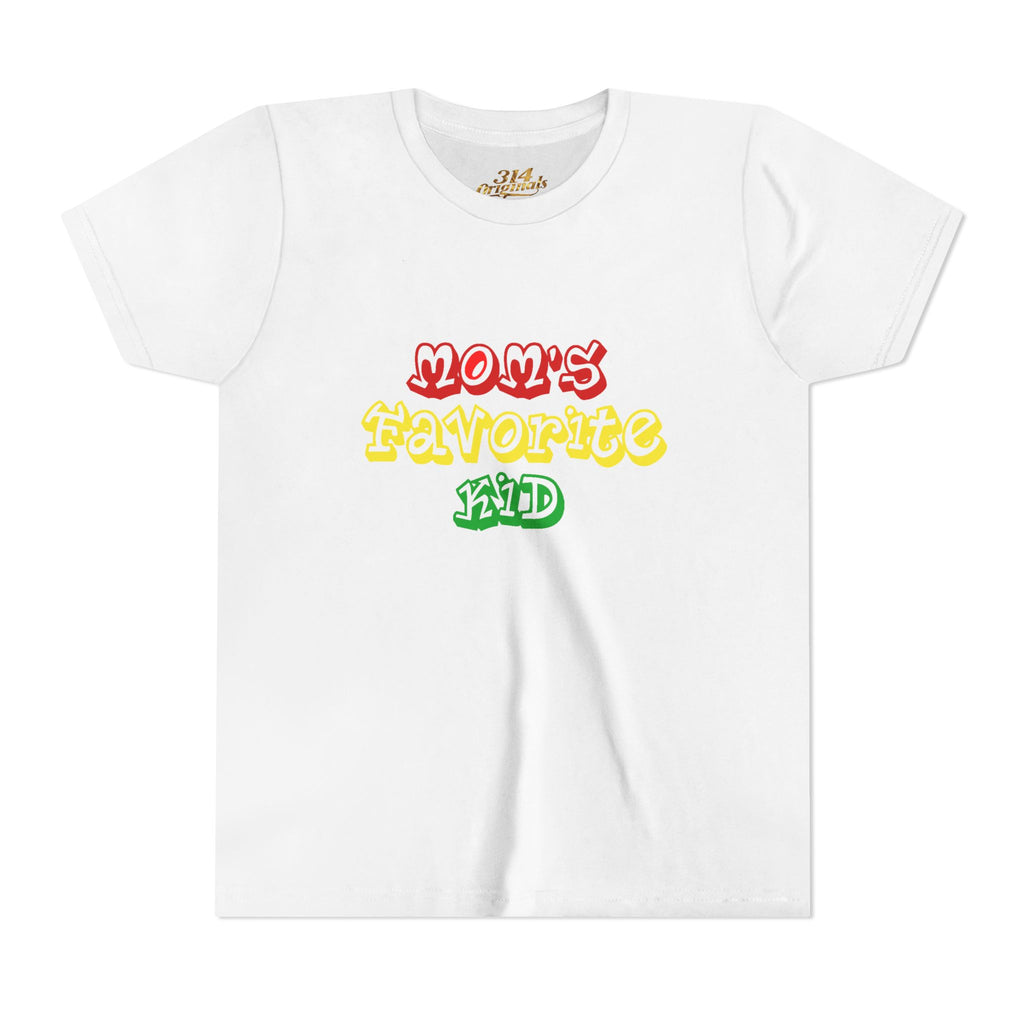 Girl's "Favorite Kid" Retro Yellow & Green Graphic T-Shirt