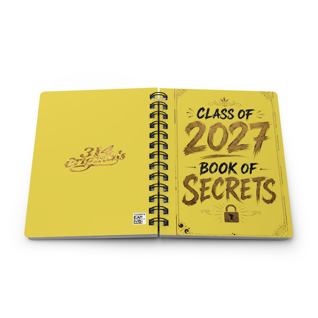 Class of 2027 Book of Secrets Spiral Journal - Yellow