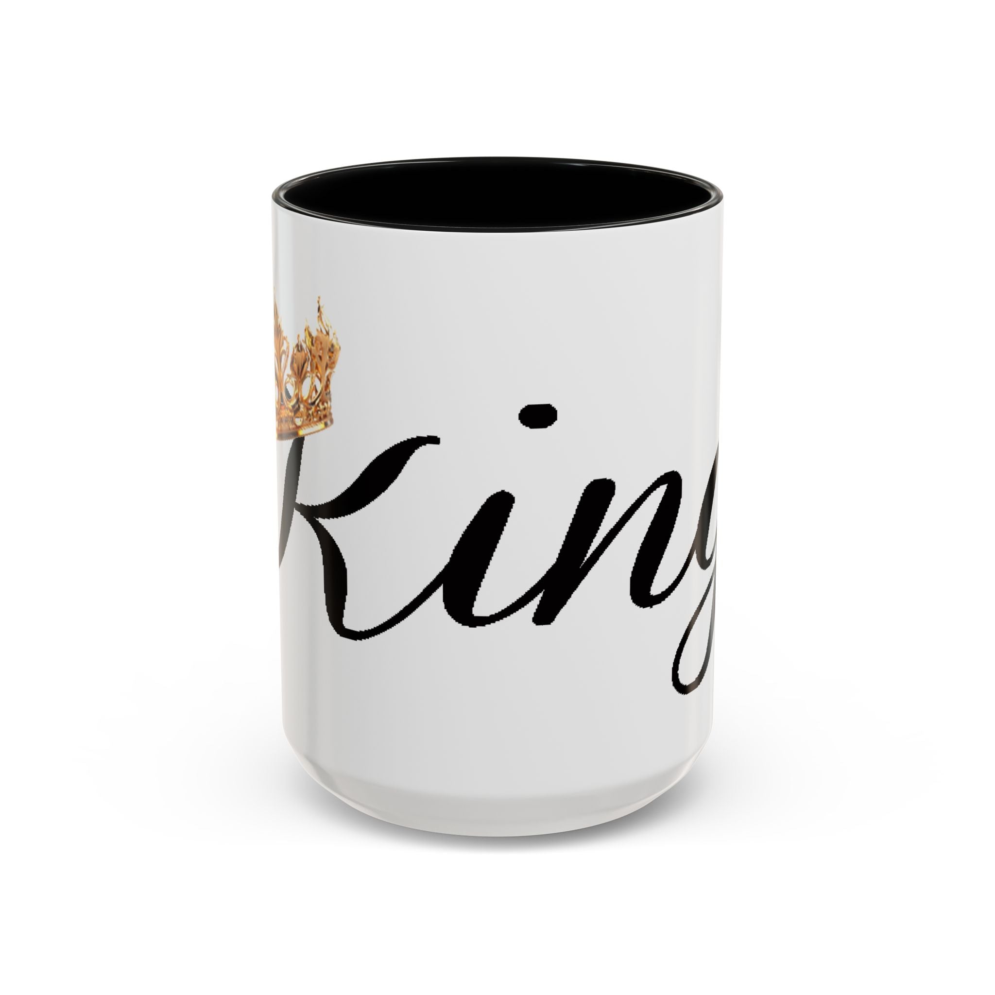 King Script Accent Coffee Mug — Crowned 'King' Ceramic Coffee Cup (11/15oz) - 314 Originals