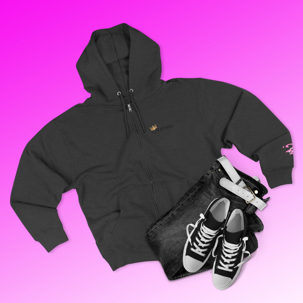 'Queen' Chest Logo Zip Hoodie — Women's Urban Streetwear - 314 Originals