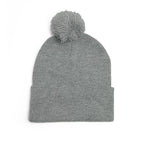 Embroidered Pom-Pom Knit Beanie – Cozy Winter Hat with Small Script Logo - 314 Originals