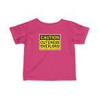 "Caution: Cuteness Overload" —  Baby T‑Shirt (Yellow Warning Sign) - 314 Originals