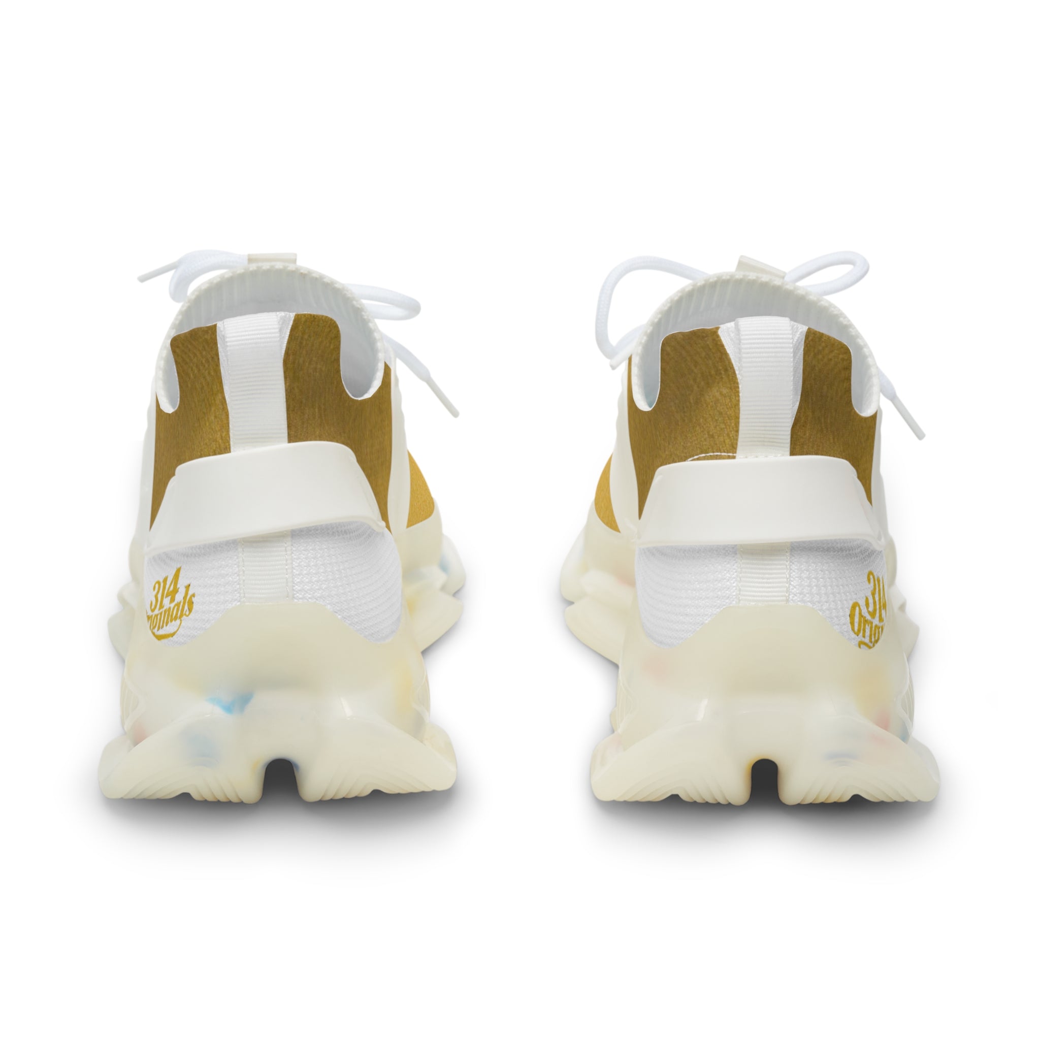 314 Gold Mesh Running Sneakers