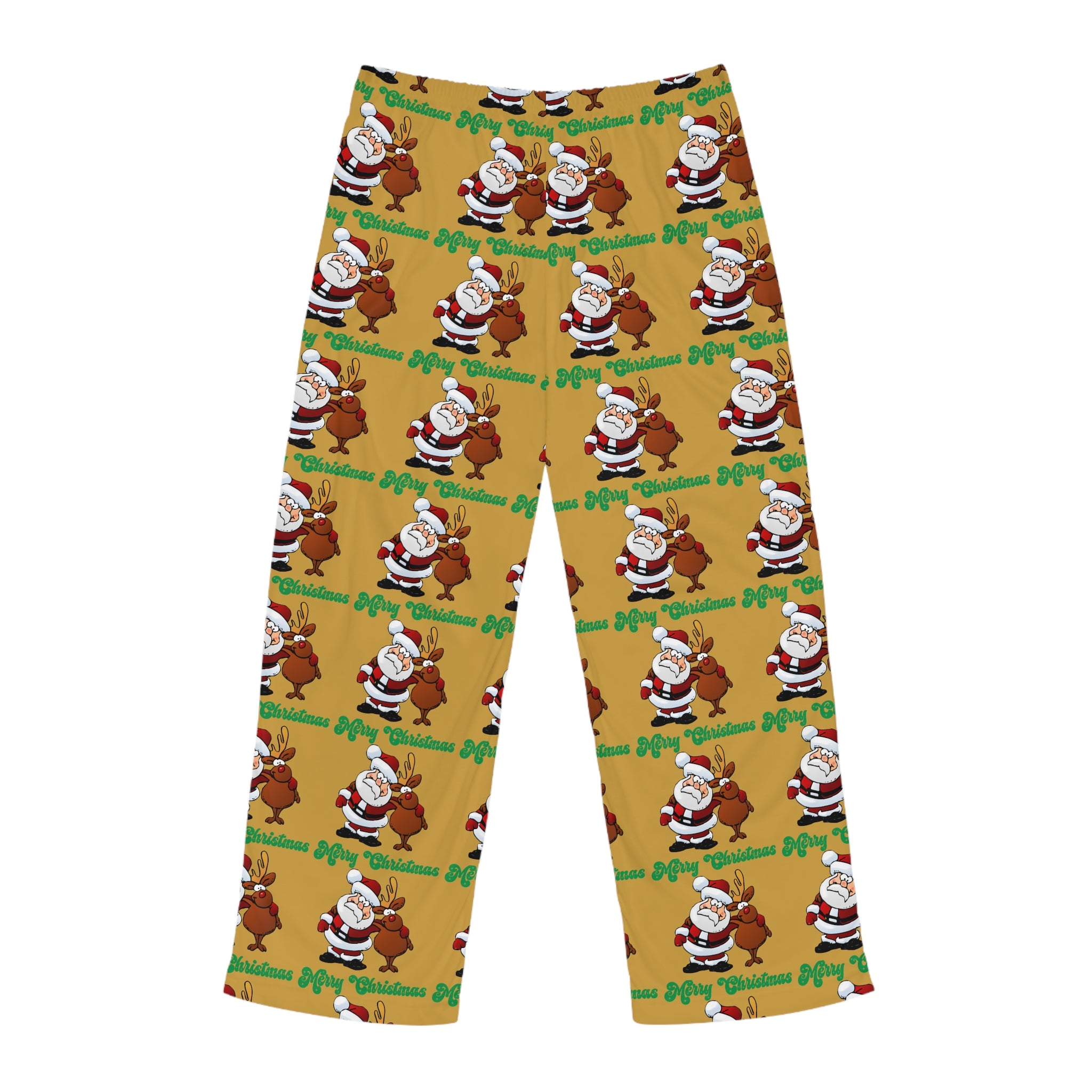 Men's Christmas Pajama Pants — Santa & Reindeer "Merry Christmas" All-Over Print - 314 Originals