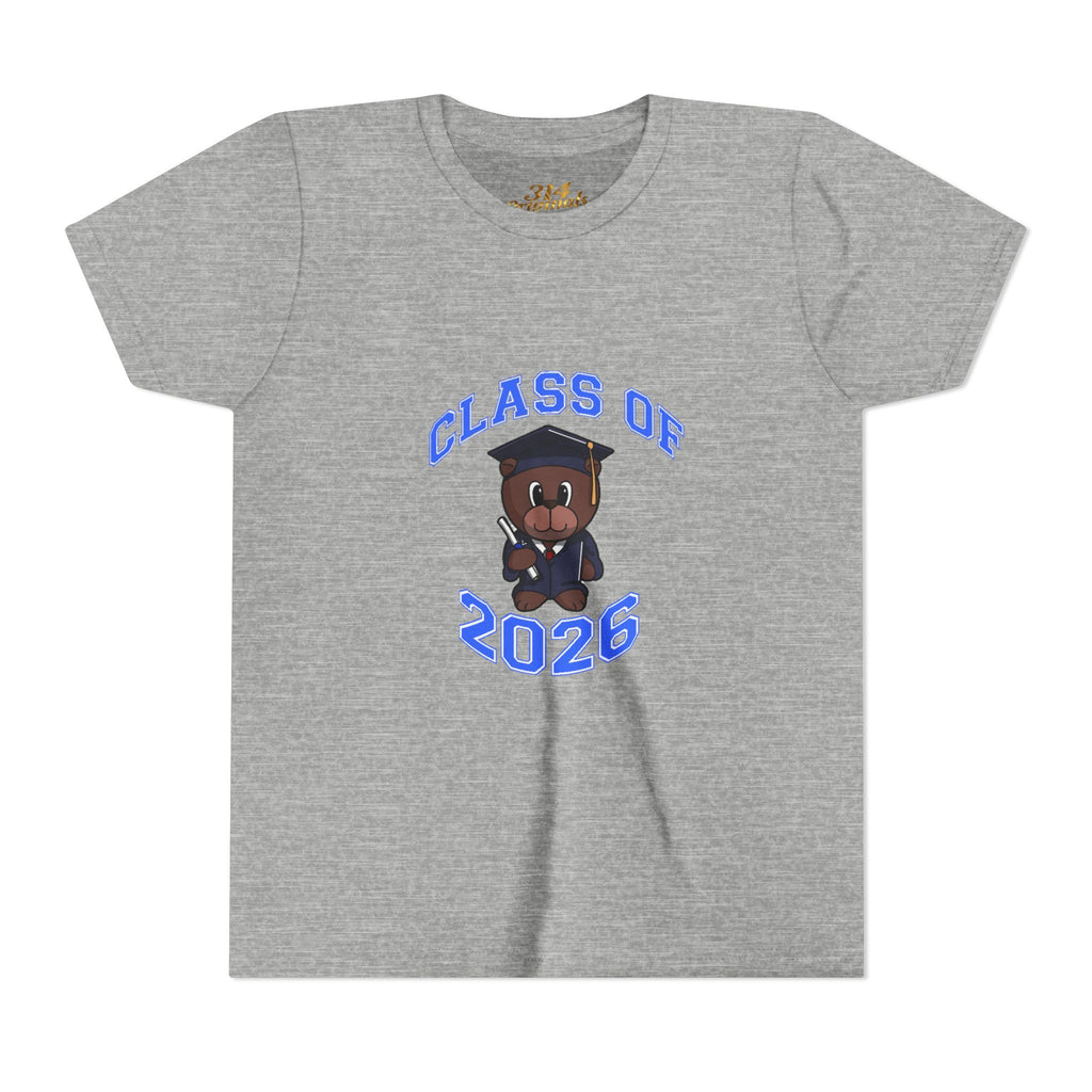 Class of 2026 Kids Graduation T‑Shirt — Cute Graduate Bear Youth Tee