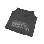 City Skyline Hoodie — Black & White Waterfront Panorama Pullover Printify Hoodie  314 Originals