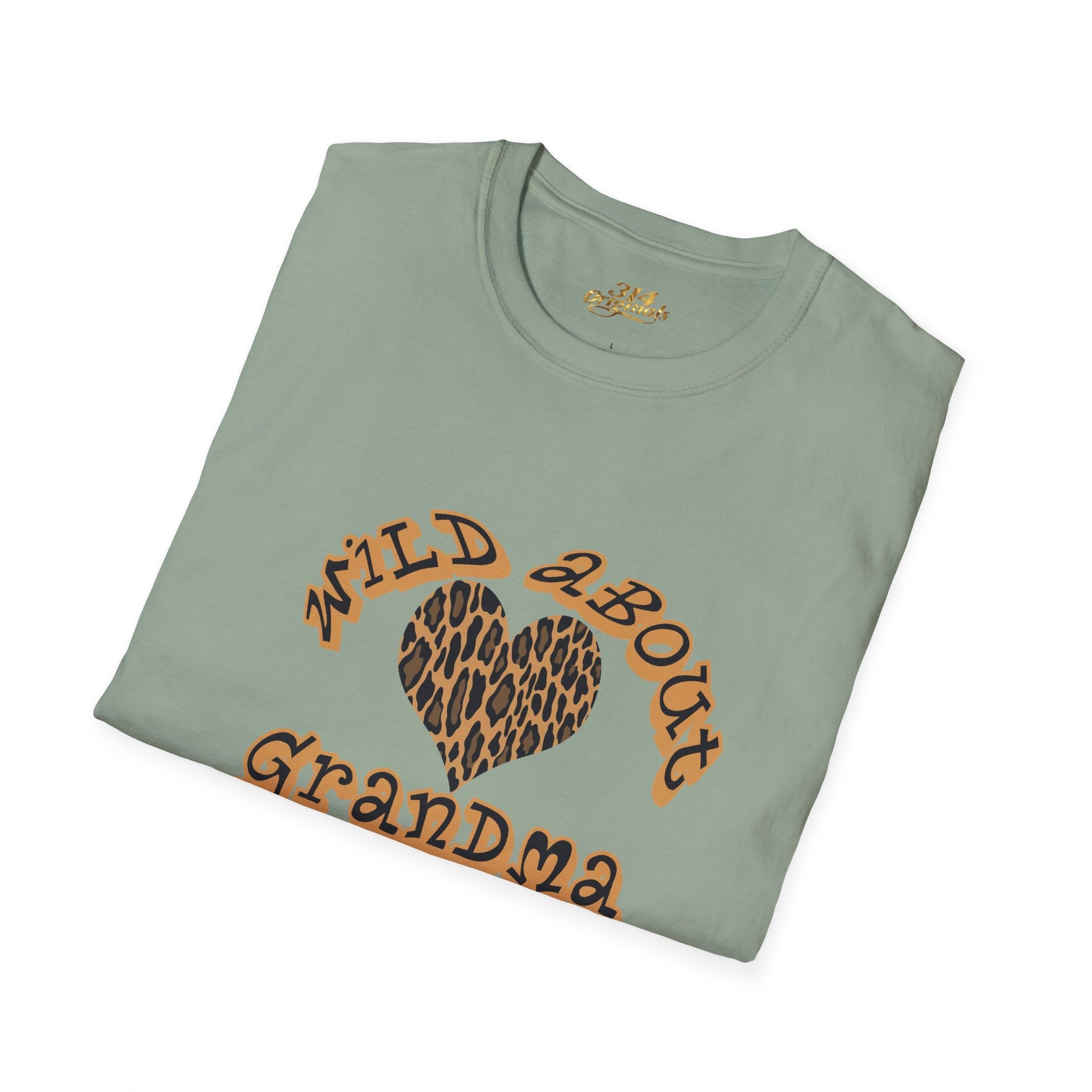 Wild About Grandma Leopard Heart T-Shirt Printify T-Shirt  314 Originals