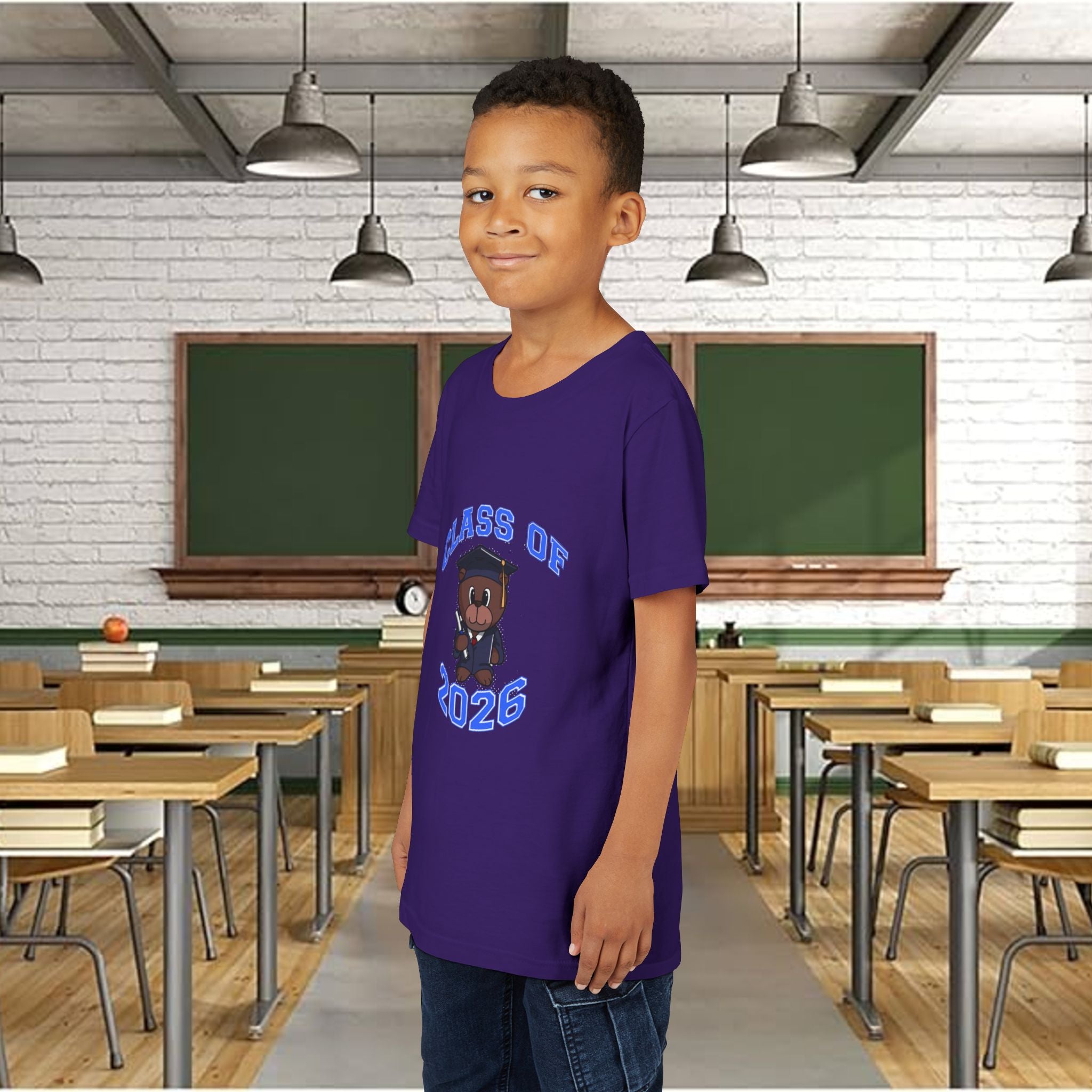 Class of 2026 Kids Graduation T‑Shirt — Cute Graduate Bear Youth Tee