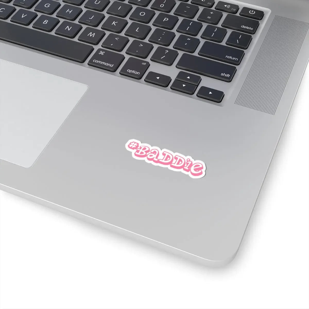 #BADDIE Pink Script Kiss-Cut Sticker — Trendy Laptop & Water Bottle Decal Printify