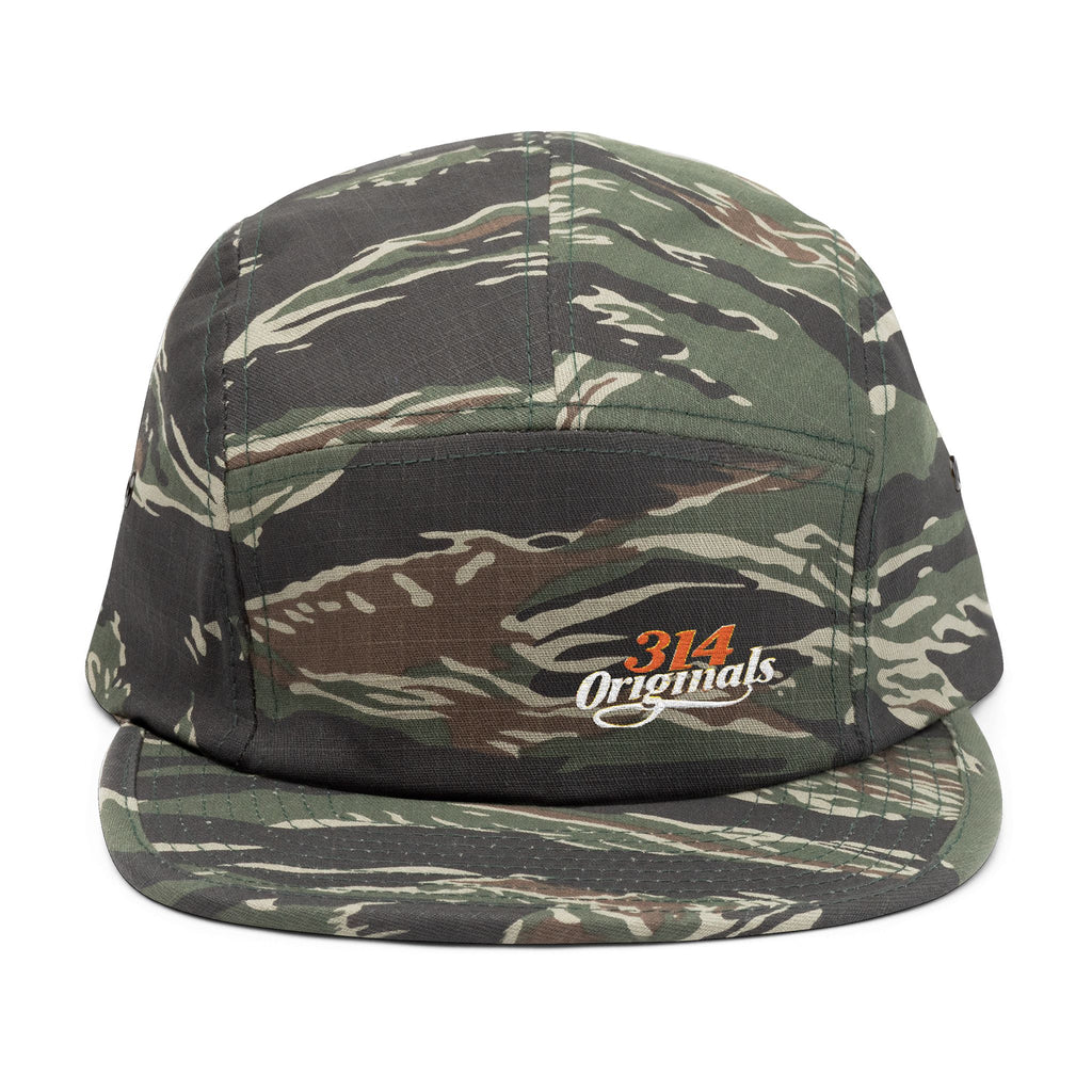 Retro Script Logo Embroidered 5-Panel Cap — - 314 Originals