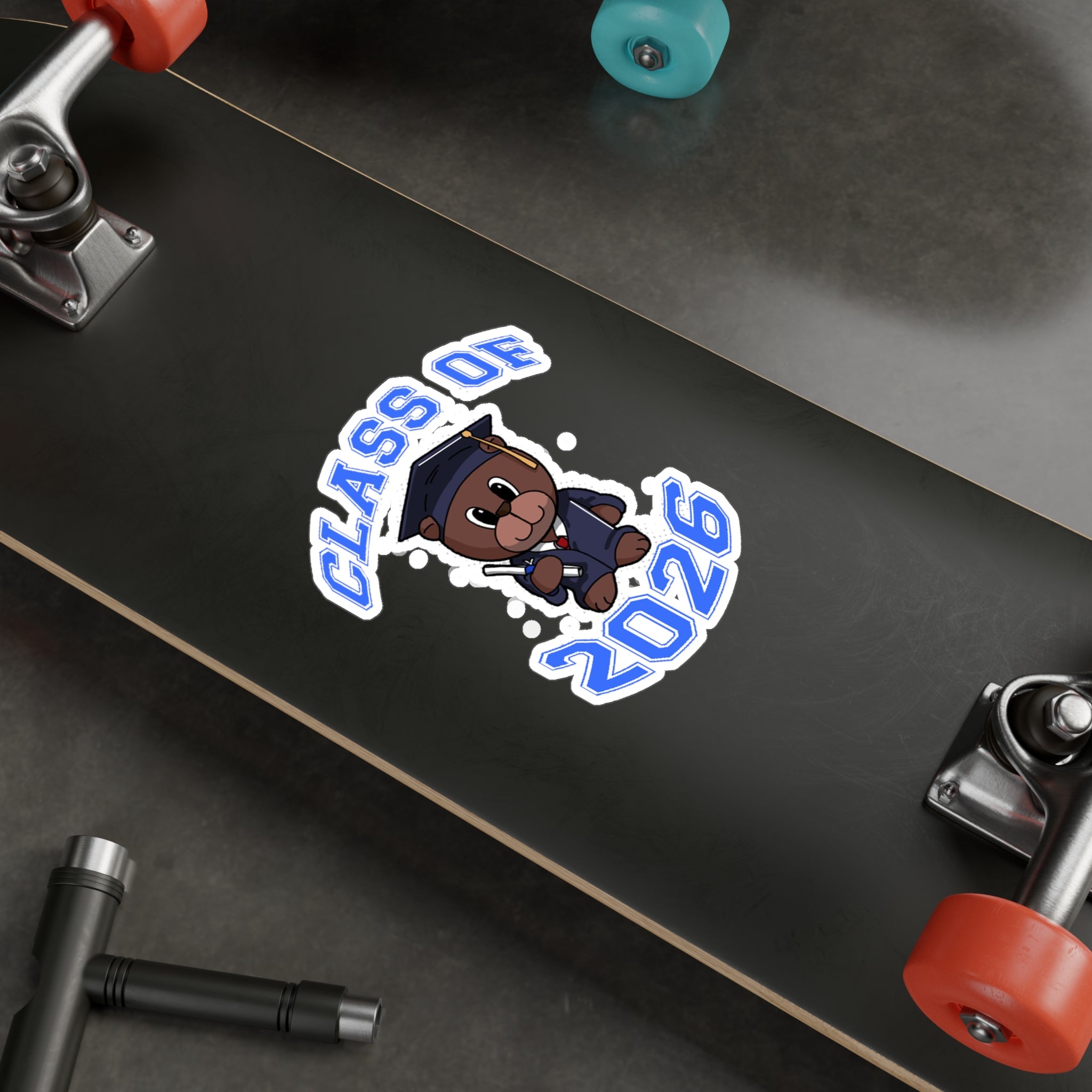 Class of 2026 Graduation Bear Sticker — Kiss-Cut Vinyl Decal for Cars, Laptops & Gifts