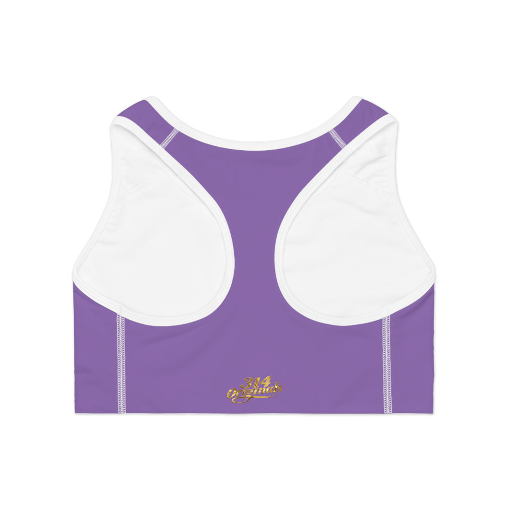 Light Purple Sports Bra — "Originals" Pink Script Athletic Crop Top - 314 Originals