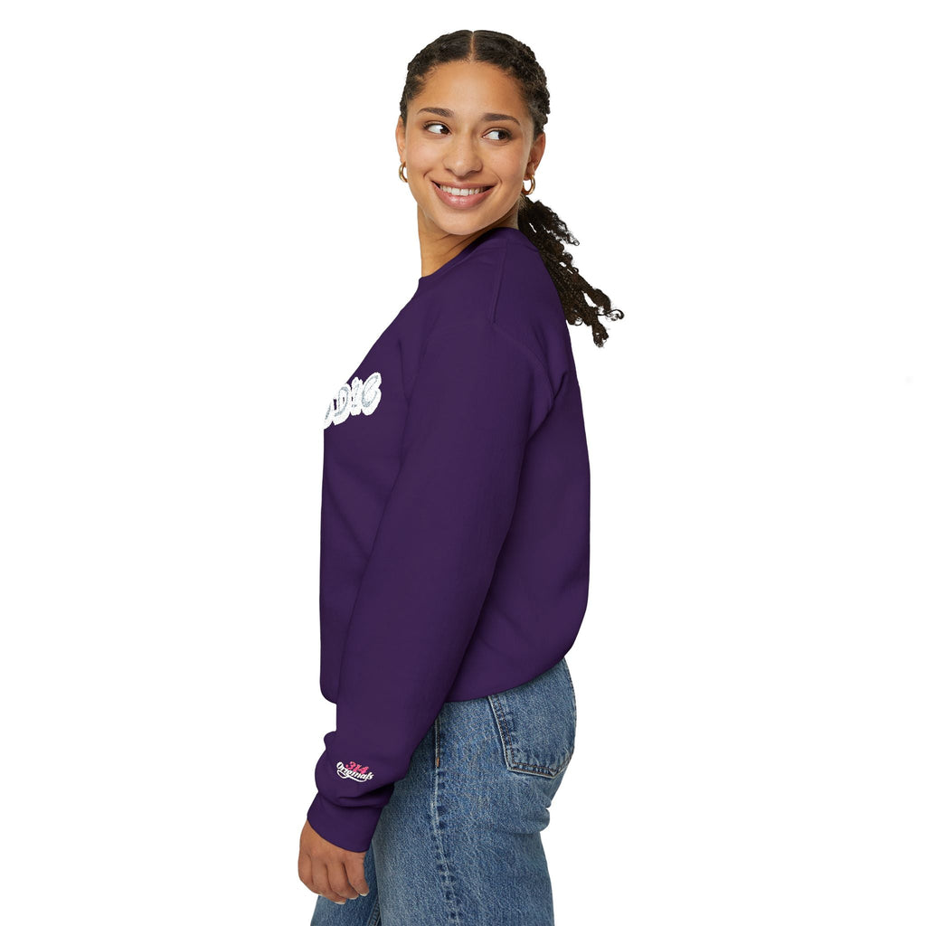 Cloud Script Crewneck Sweatshirt — White Script Logo Cozy Pullover Printify Sweatshirt  314 Originals