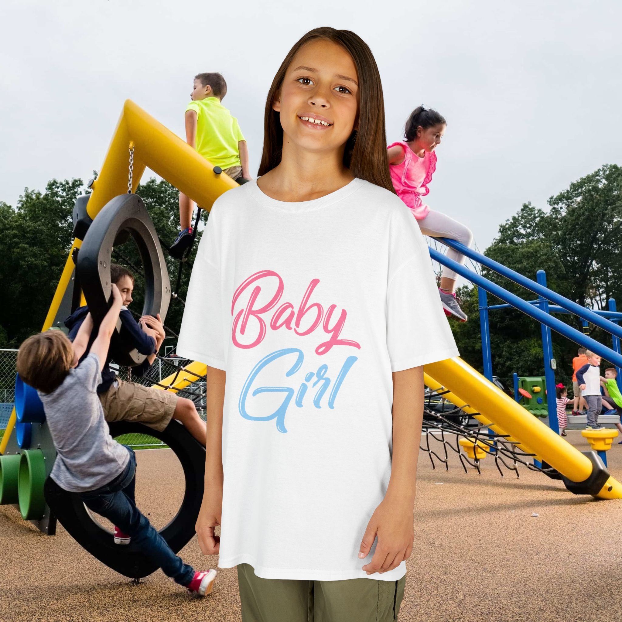 "Baby Girl" Pastel Script Shirt