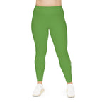 Green Plus Size Leggings — Subtle Side Script Graphic, Comfortable Everyday Activewear - 314 Originals