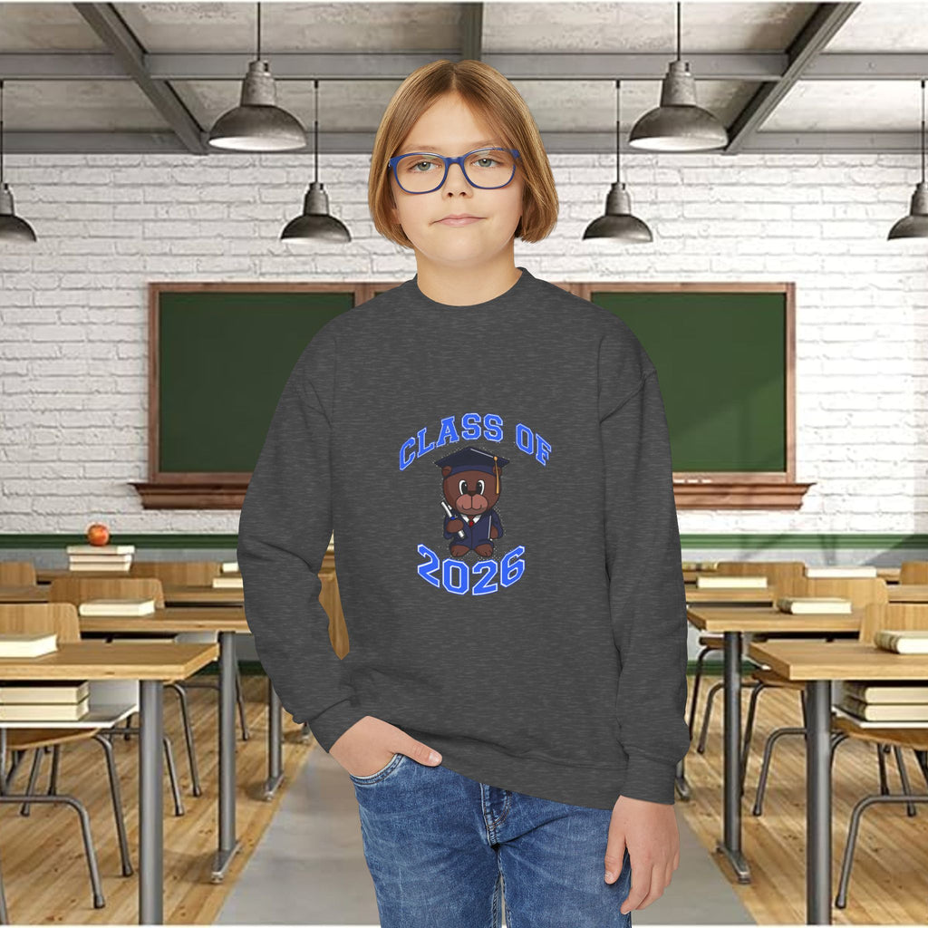 Class of 2026 Youth Crewneck Sweatshirt – Graduation Bear Design