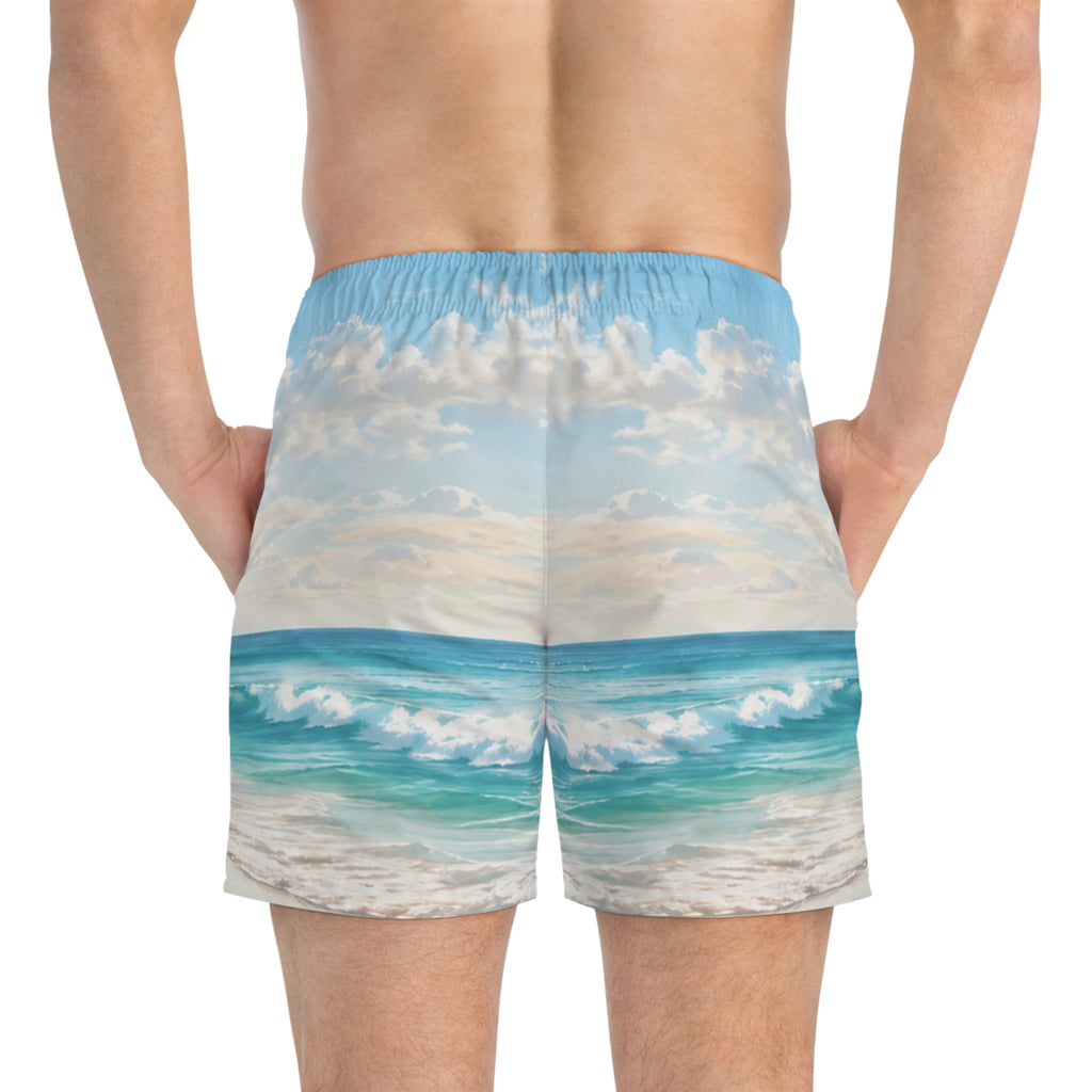 Tropical Palm Beach Swim Trunks