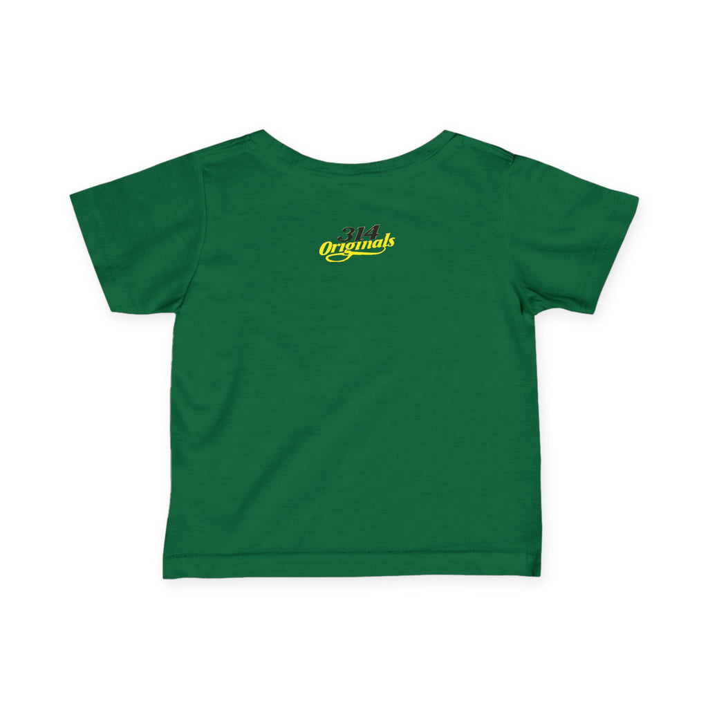 "Caution: Cuteness Overload" —  Baby T‑Shirt (Yellow Warning Sign) - 314 Originals