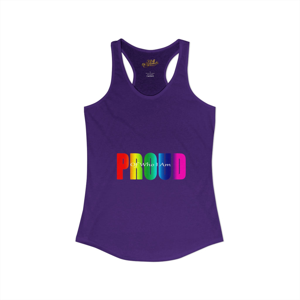 'PROUD' Women's Ideal Racerback Tank Printify Tank Top  314 Originals