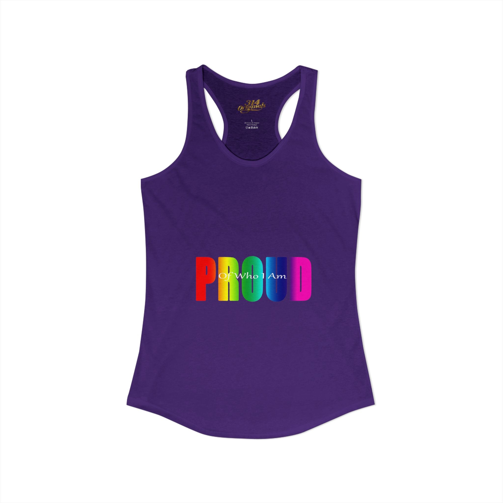 'PROUD' Women's Ideal Racerback Tank Printify Tank Top  314 Originals
