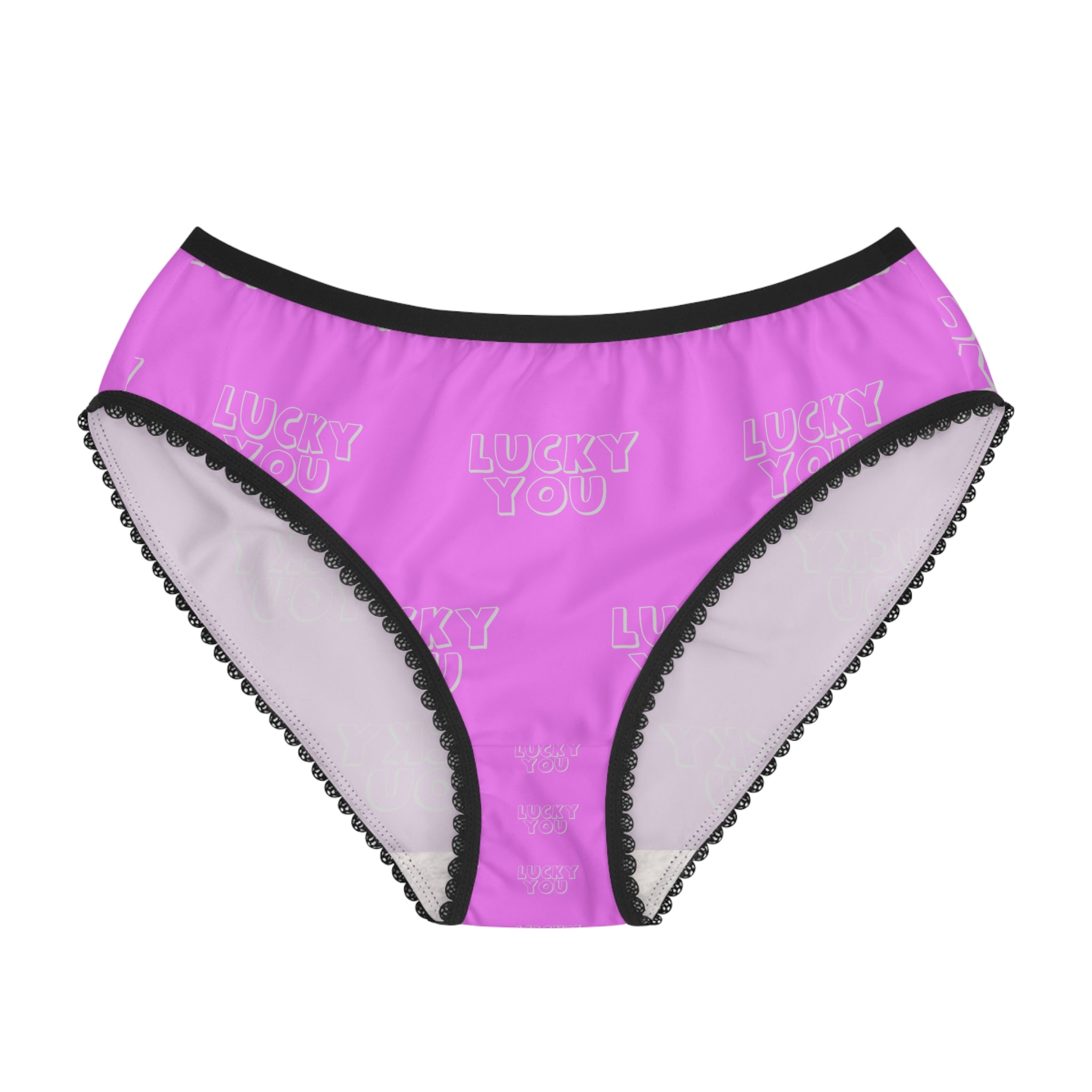 Lucky You Pink Women's Briefs — Cute Lace-Trim Underwear - 314 Originals