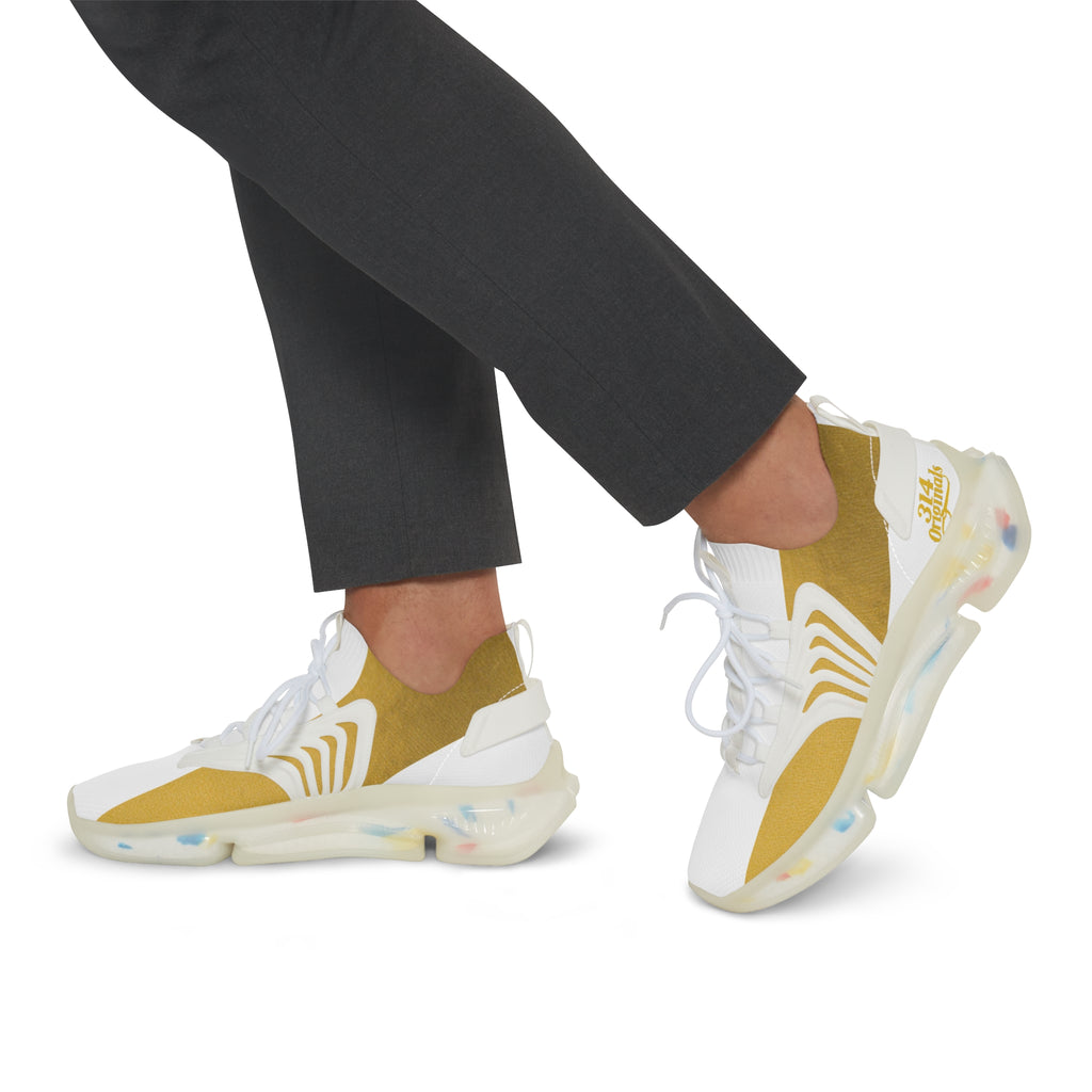 314 Gold Mesh Running Sneakers