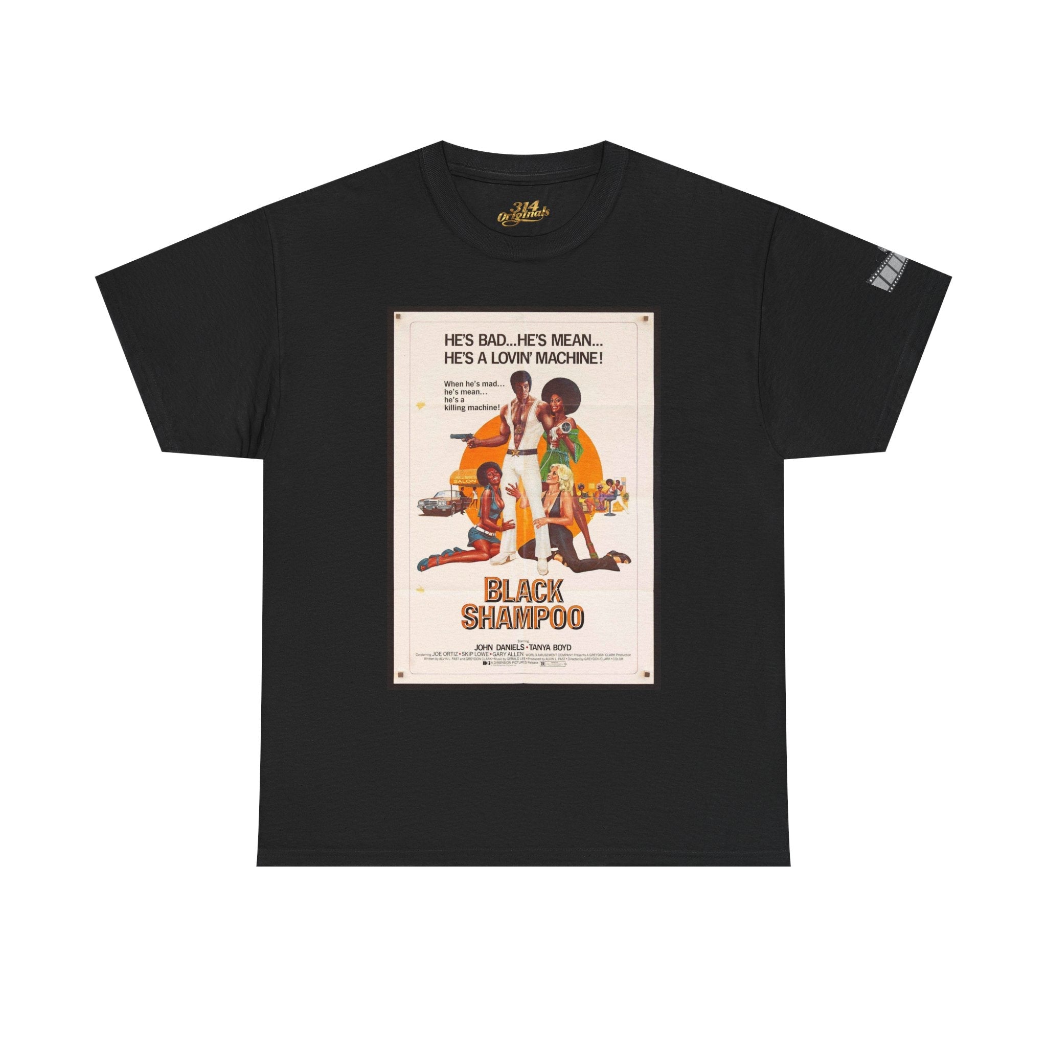 Black Shampoo Retro Poster Tee — Vintage Movie Graphic T-Shirt Printify T-Shirt  314 Originals