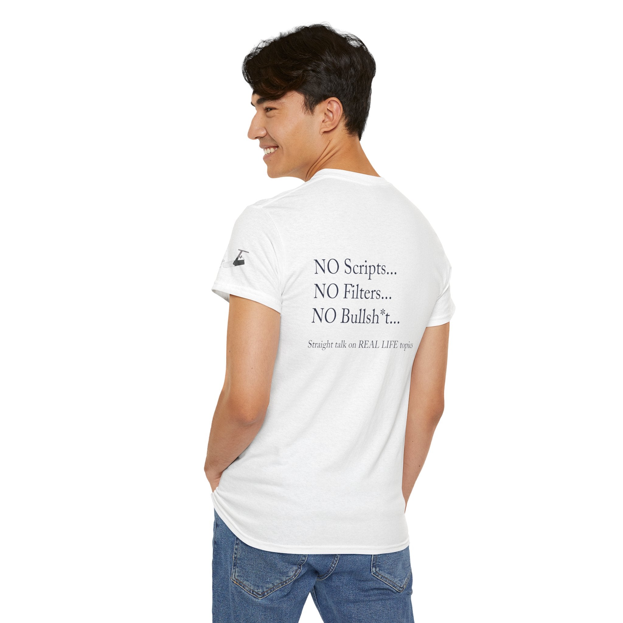 Tell It Like It Is Podcast — Bold Statement Graphic T‑Shirt ("No Scripts… No Filters… No Bullsh*t") Printify T-Shirt  314 Originals