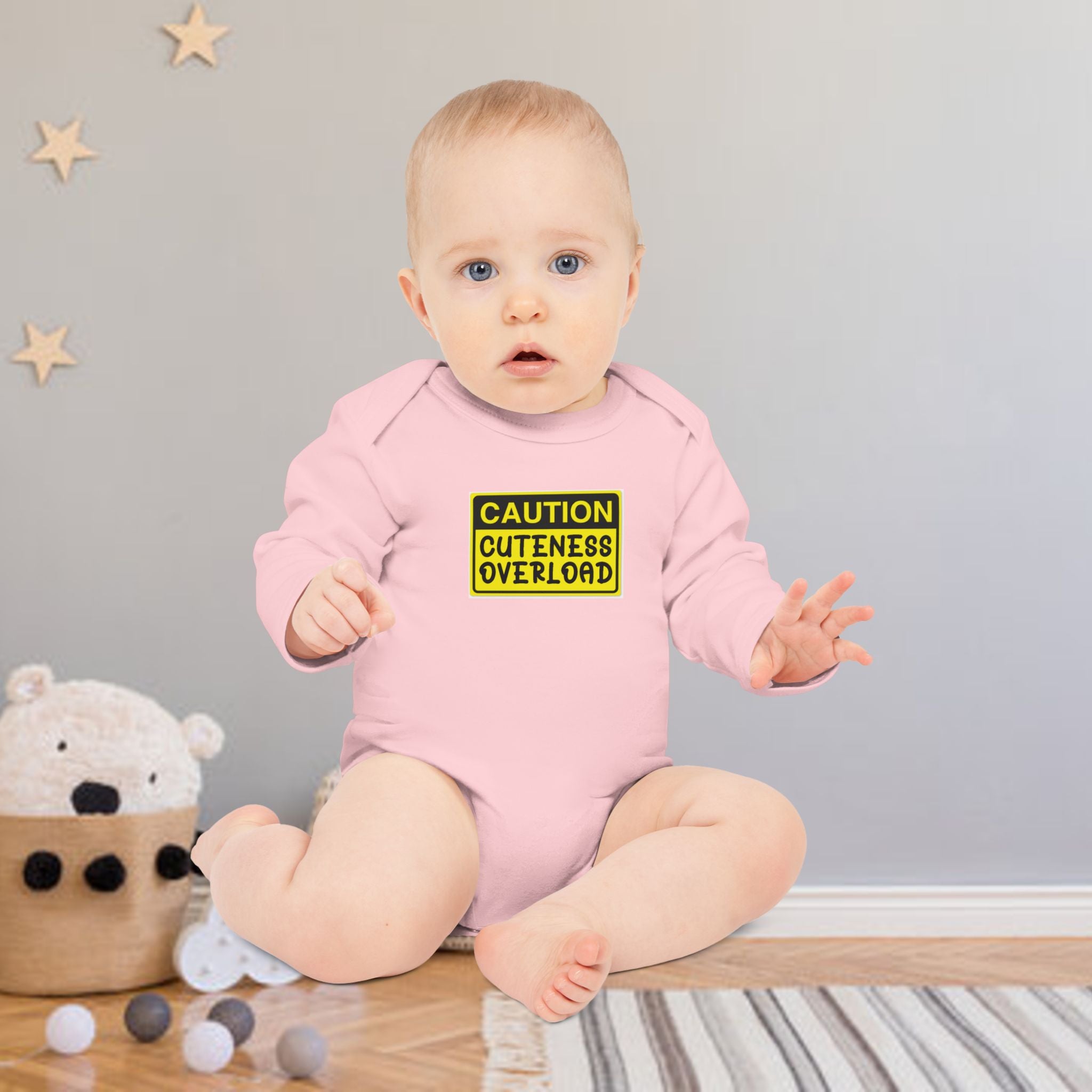 Caution: Cuteness Overload Baby Bodysuit – 314 Originals Long-Sleeve Organic Onesie - 314 Originals