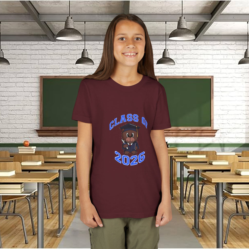 Class of 2026 Kids Graduation T‑Shirt — Cute Graduate Bear Youth Tee