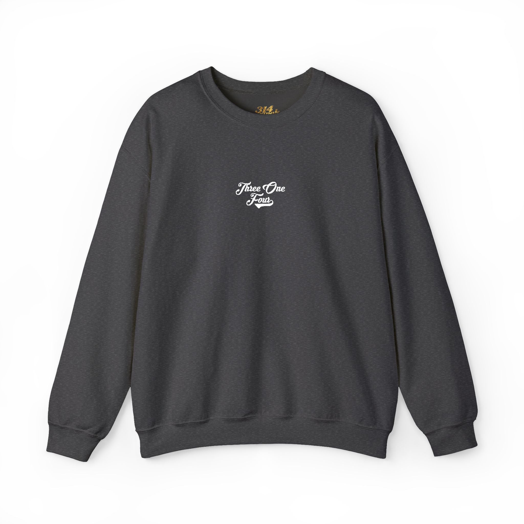 Three One Four Crewneck Sweatshirt — Minimal Script Chest Logo - 314 Originals