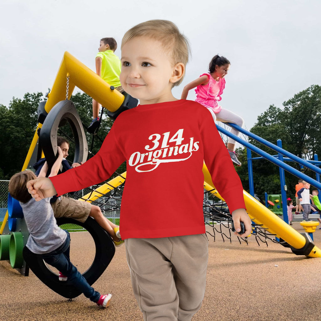 Toddler Long Sleeve Tee — "314 Originals" Retro Script Kids Shirt - 314 Originals